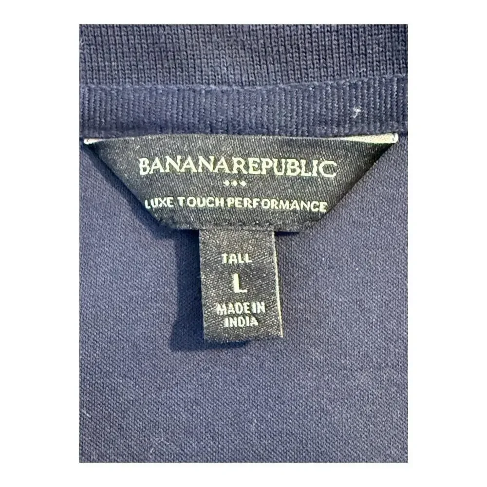 Banana Republic Men's Big & Tall Luxe‎ Touch Polo Shirt Blue Size Large